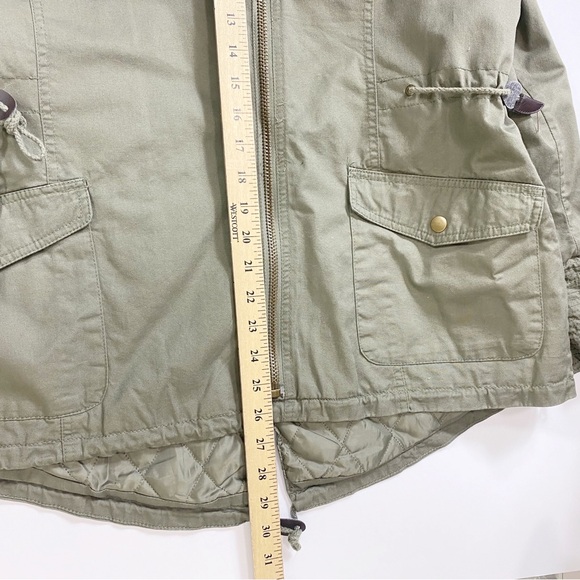 American Rag Utility Jacket Coat Green Zip Up Hooded Insulated Faux Fur Hood XL - Picture 10 of 11